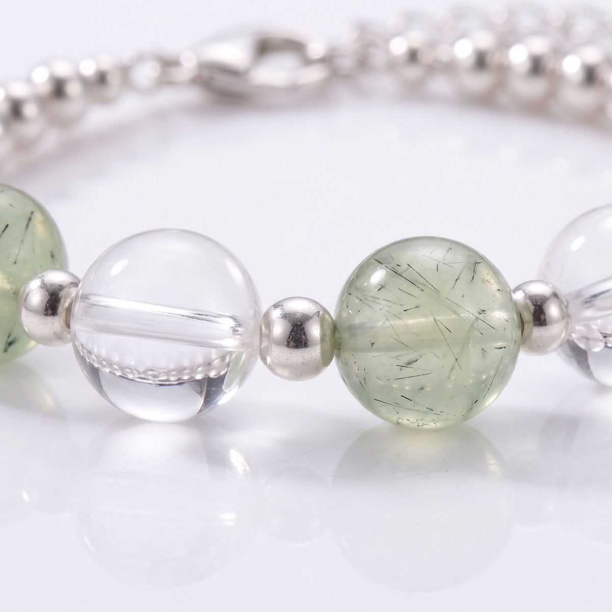 Luminous White Crystal & Lush Green Grape Agate