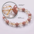 Natural Fire Quartz and Pink Lepidolite Bead Bracelet, Radiant Vitality & Harmonious Flow Gemstone Jewelry