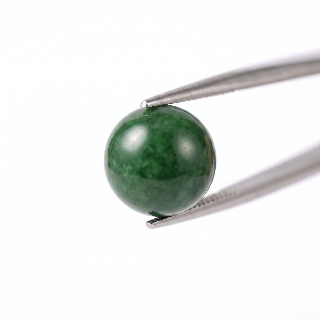 Natural Deep Spinach Green Nephrite Jade Bead Bracelet, Serene Balance & Harmonious Flow Gemstone Jewelry