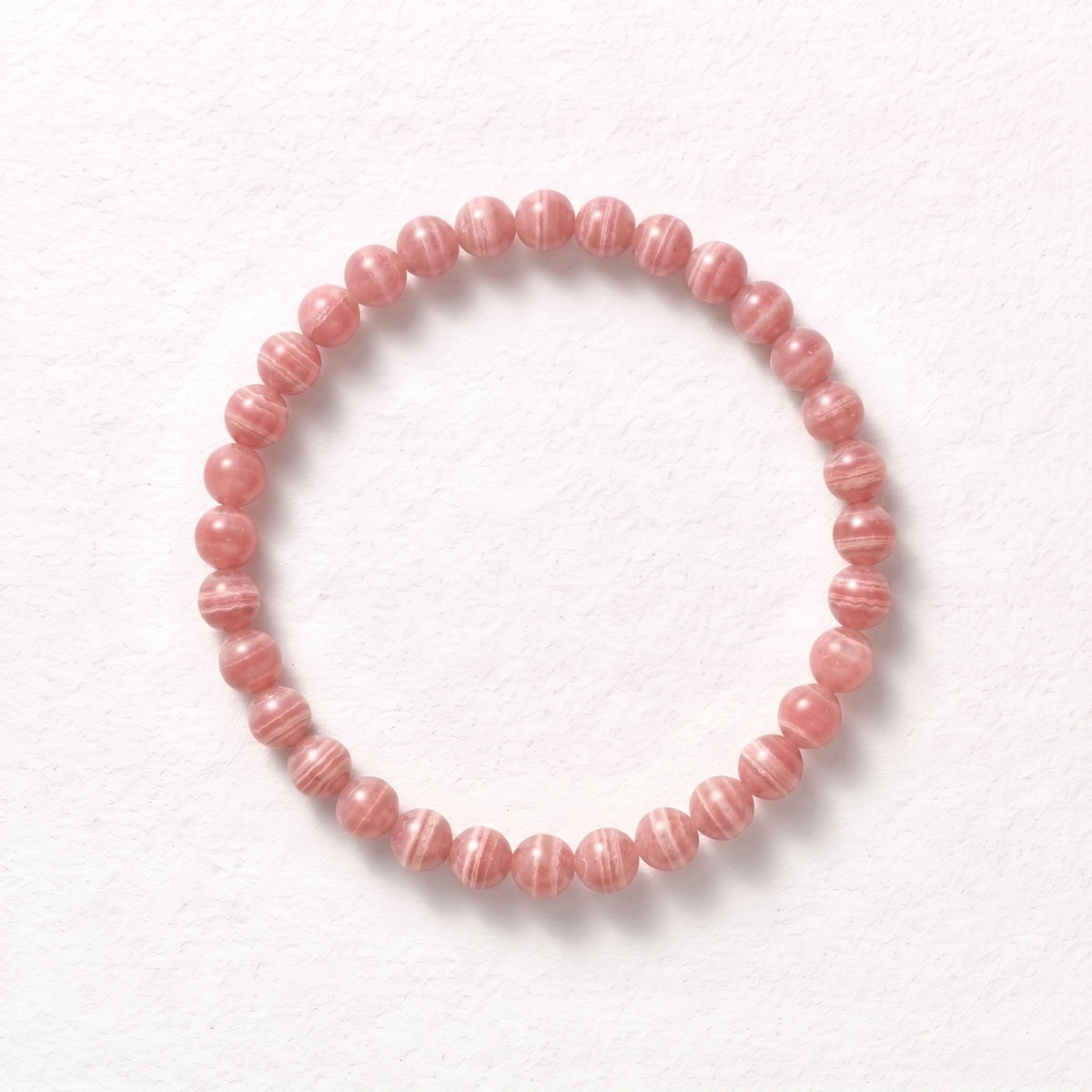 Natural Rhodochrosite Bead Bracelet, Serene Grace & Radiant Vitality Gemstone Jewelry
