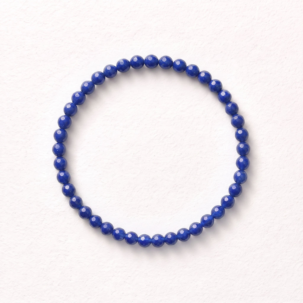 Natural Lapis Lazuli Bead Bracelet, Serene Calm & Harmonious Flow Gemstone Jewelry