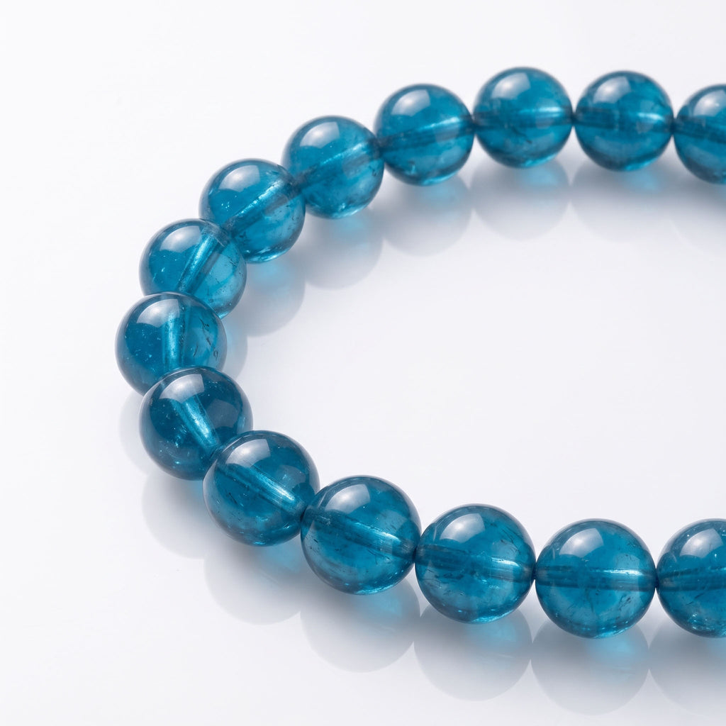 Natural Blue Tourmaline Bead Bracelet, Serene Calm & Harmonious Flow Gemstone Jewelry