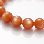Natural Orange Moonstone Bead Bracelet, Warm Vitality & Radiant Flow Gemstone Jewelry