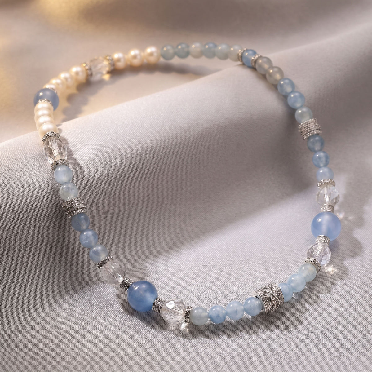 Luminous Aquamarine & Freshwater Pearl Harmony