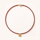 Natural Vibrant Carnelian & Exquisite 24K Gold Filigree Double-Loop Harmony Collarchain: Versatile Necklace — Gangdishé Peak