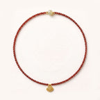 Natural Vibrant Carnelian & Exquisite 24K Gold Filigree Double-Loop Harmony Collarchain: Versatile Necklace — Gangdishé Peak