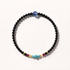 Natural Midnight Black Onyx & Vibrant Nanhong Crimson Harmony Collarchain: Dual-Loop Versatile Necklace — Kailash Vein