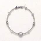 Natural Celestial Grey Labradorite & Clear Quartz Double-Loop Signature Collarchain: Versatile Initial Necklace — Himalayan Ridge