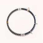 Natural Cosmic Silver Obsidian & Luminous Blue Tiger's Eye Double-Loop Fusion Collarchain: Versatile Necklace — Alpine Zone