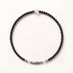 Natural Midnight Black Onyx & Sacred Dzi Bead Protection Bracelet: Protection & Energy Shield — Kailash Vein