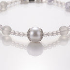 Natural Celestial Grey Labradorite & Clear Quartz Double-Loop Signature Collarchain: Versatile Initial Necklace — Himalayan Ridge
