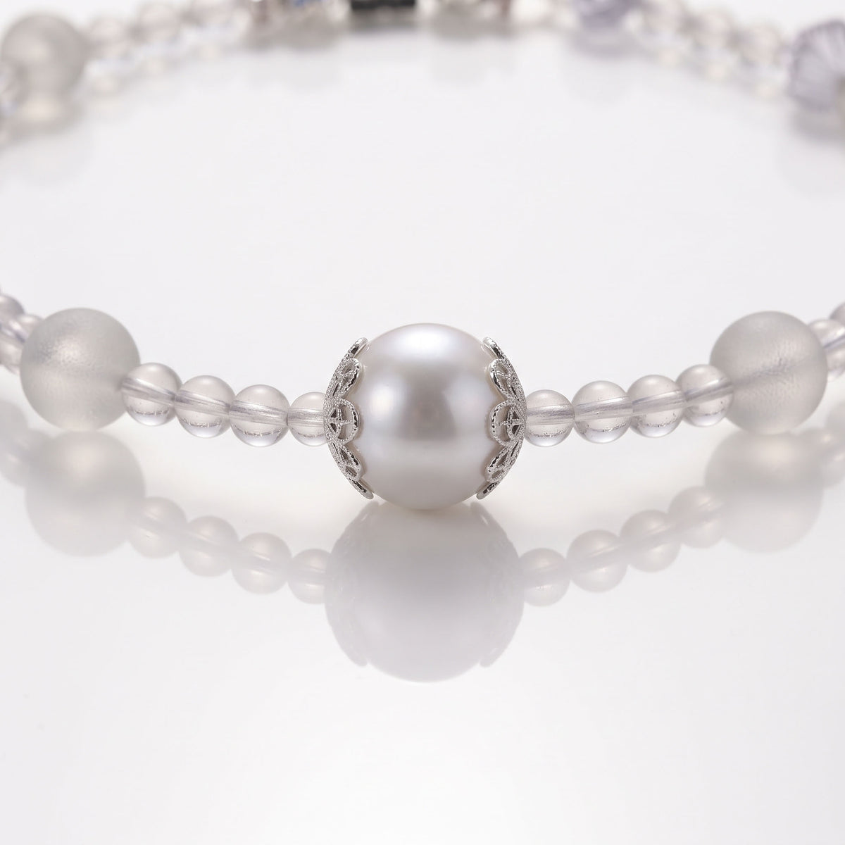 Natural Celestial Grey Labradorite & Clear Quartz Double-Loop Signature Collarchain: Versatile Initial Necklace — Himalayan Ridge