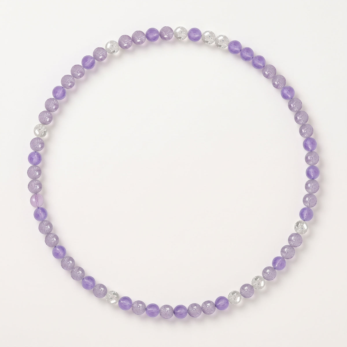 Natural Celestial Lavender Amethyst & Pure Clear Quartz Double-Loop Radiance Collarchain: Versatile Necklace — Kailash Vein