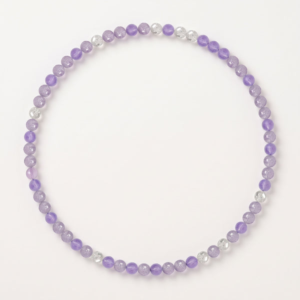 Natural Celestial Lavender Amethyst & Pure Clear Quartz Double-Loop Radiance Collarchain: Versatile Necklace — Kailash Vein