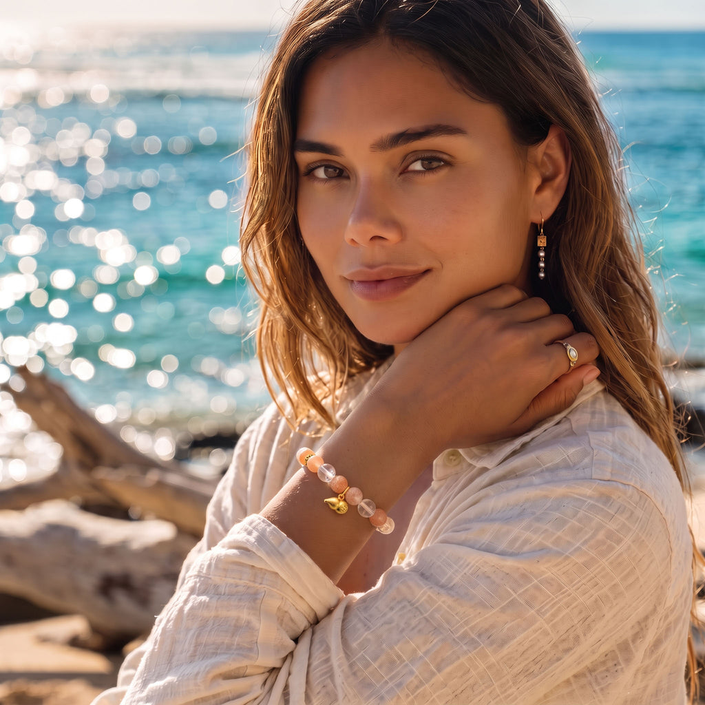 Clear Quartz & Peach Moonstone: Warm Vitality & Pure Illumination