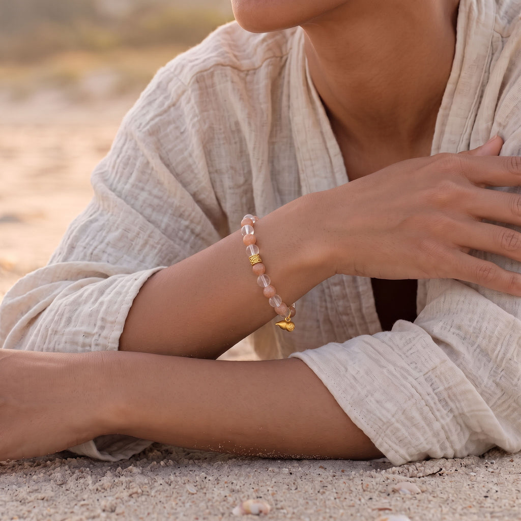 Clear Quartz & Peach Moonstone: Warm Vitality & Pure Illumination