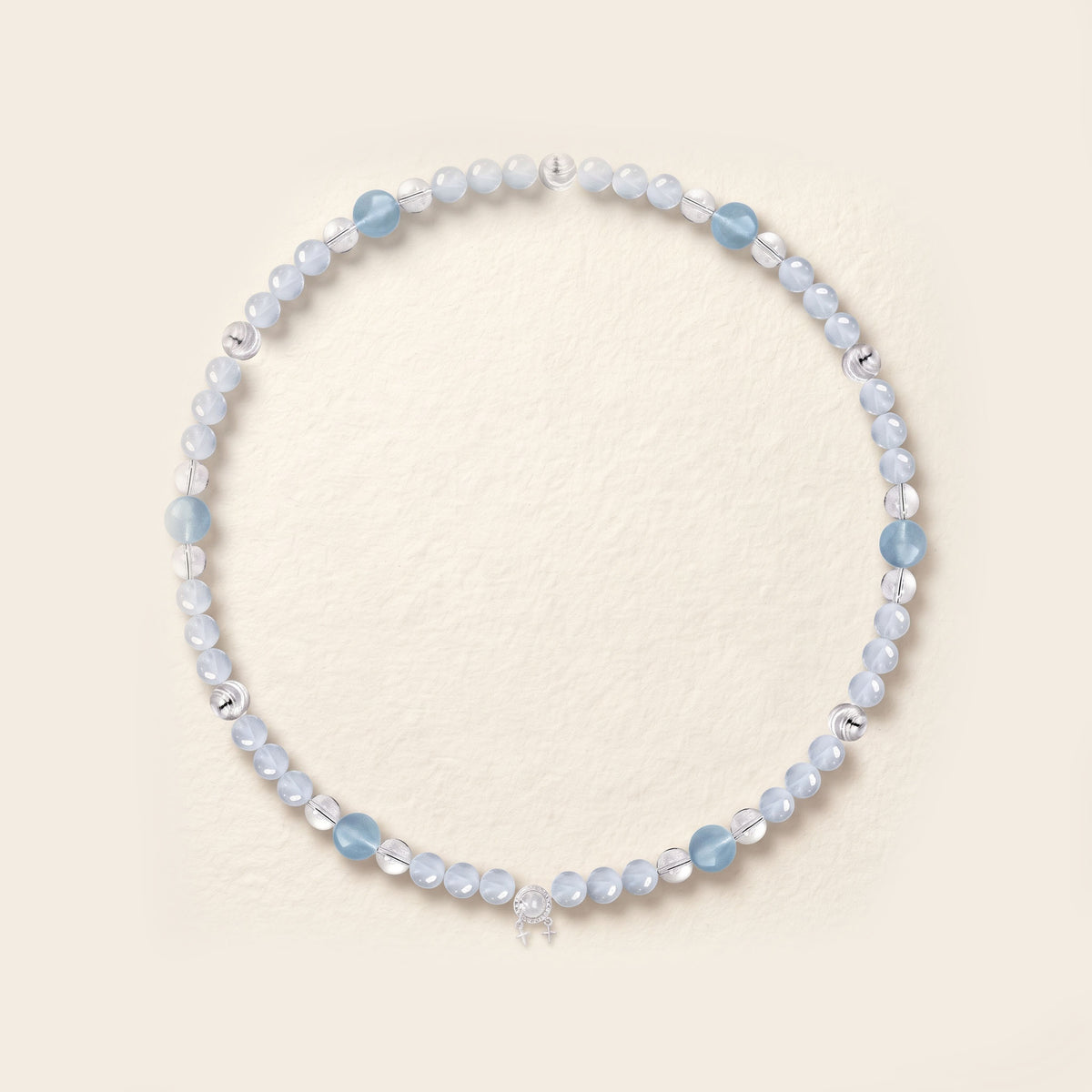Natural Clear Quartz & Ocean Aquamarine Double-Loop Serenity Collarchain: Dual-Use Versatile Necklace — Himalayan Ridge