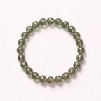 Natural Green Rutilated Quartz Bead Bracelet, Fresh Vitality & Prosperous Flow Gemstone Jewelry