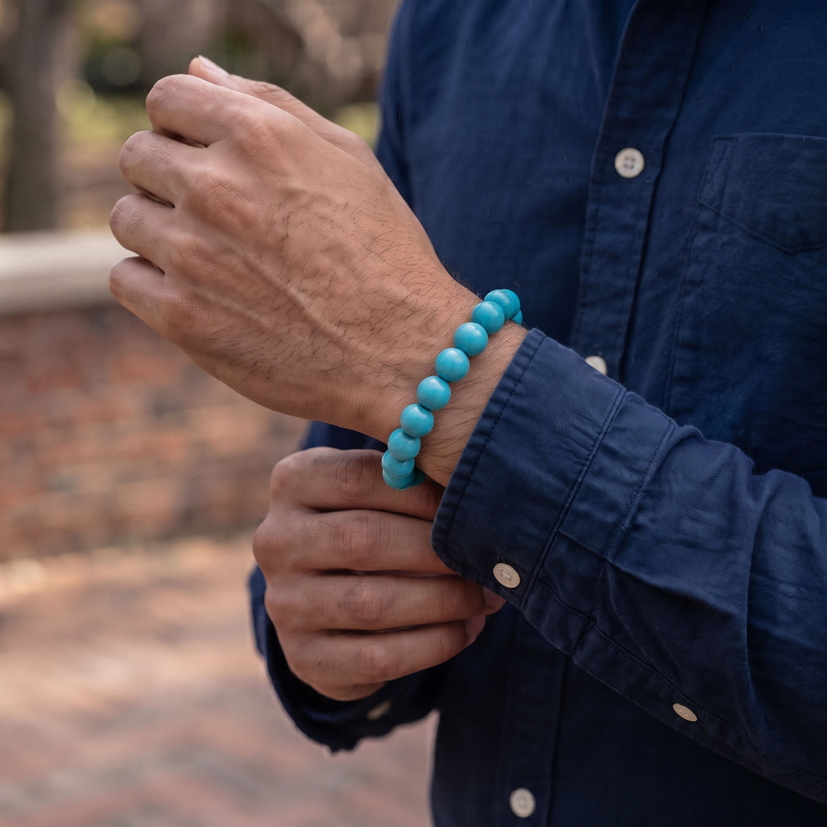 Natural Turquoise Bracelet: Spiritual Protection & Peace — Kailash Vein