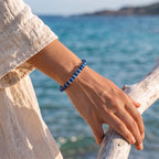 Natural Blue Tigers Eye Bead Bracelet, Serene Calm & Grounded Focus Gemstone Jewelry
