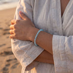 Natural Blue Moonstone Bead Bracelet, Serene Grace & Harmonious Flow Gemstone Jewelry