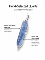 Authentic Blue Quartz Necklace | The "Stone of Serenity" | Unique Gold-Plated Raw Mineral Pendant