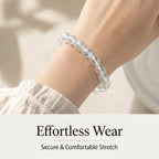 Premium Clear Quartz Beaded Bracelet | Hand-Polished Natural Gemstone Jewelry for Mindfulness & Balance
