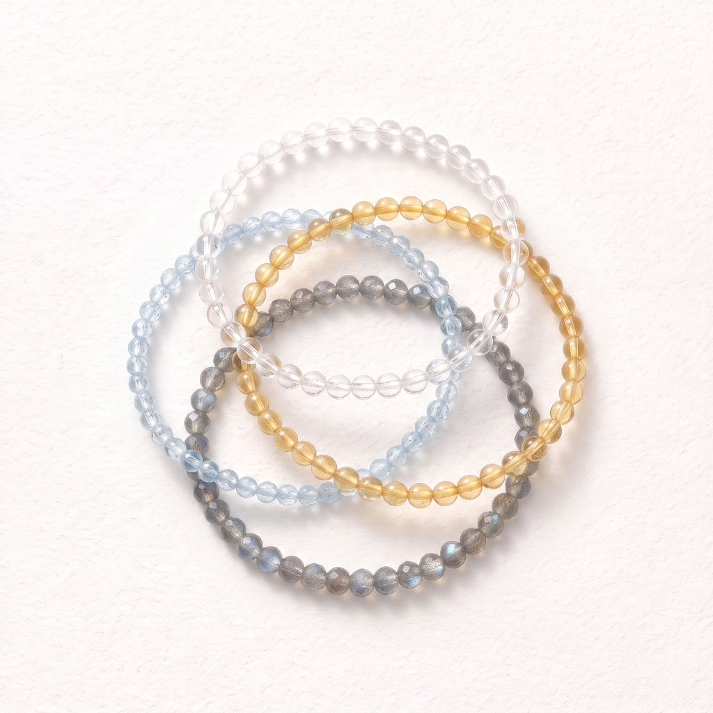 Gemini Clarity & Expression 4-Piece Bracelet Stack | Zodiac Mental Focus Set