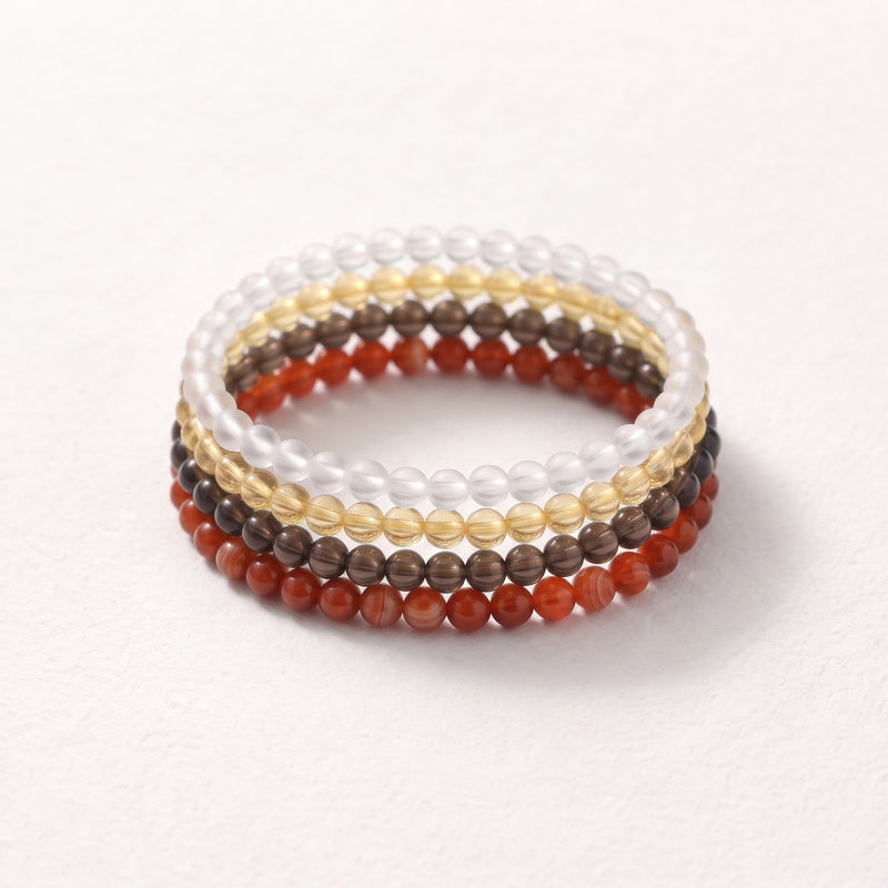 January Garnet Protection 4-Piece Bracelet Stack | Birthstone Vitality Set