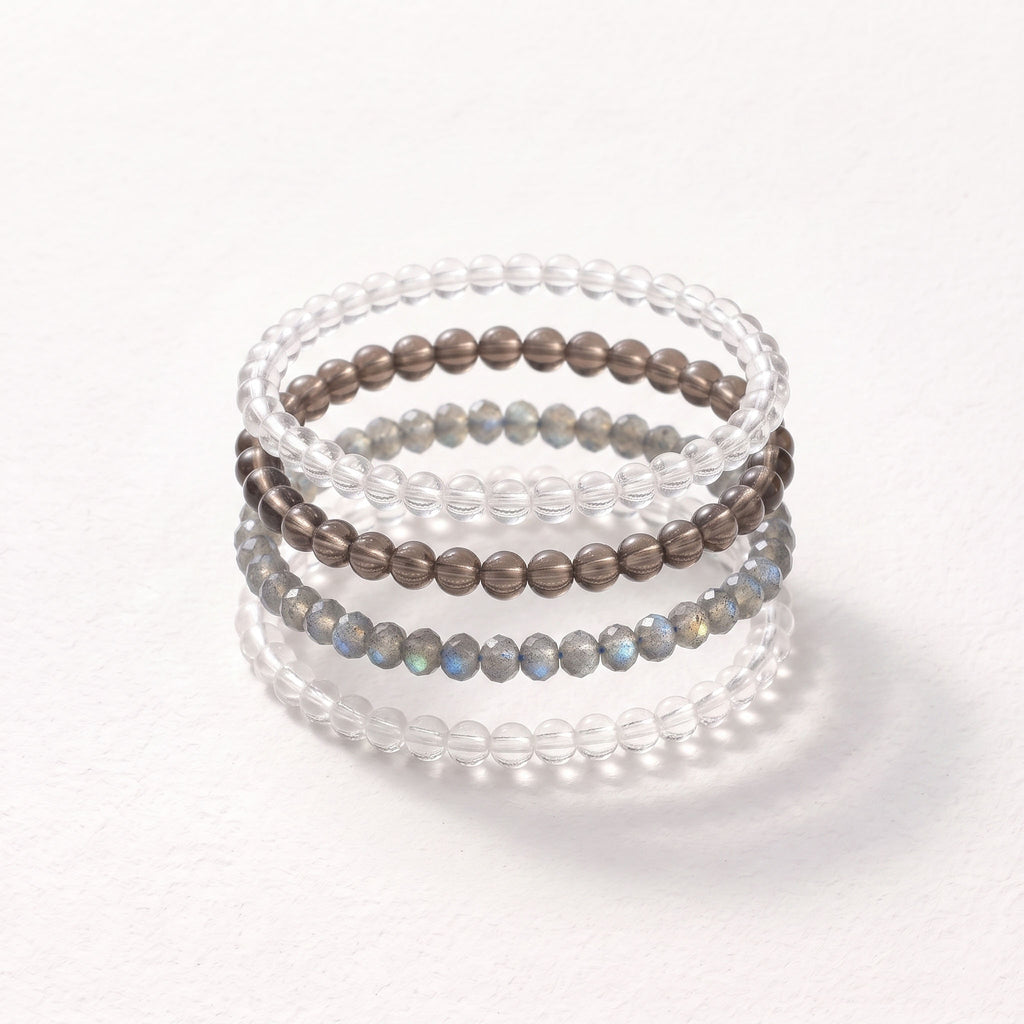 April Clear Clarity 4-Piece Bracelet Stack | Birthstone Master Amplifier Set