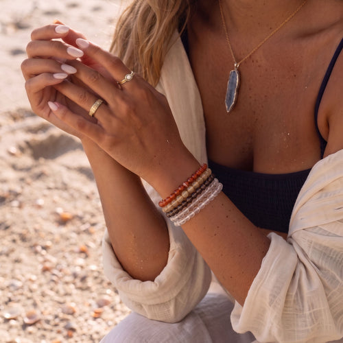 July Ruby Spark 4-Piece Bracelet Stack | Birthstone Courage Set