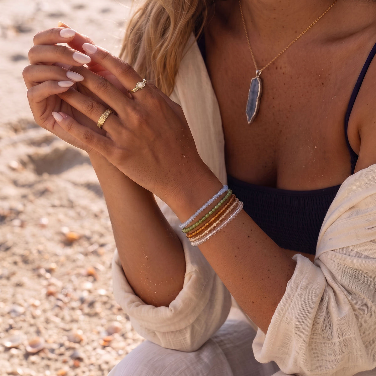 August Peridot Light 4-Piece Bracelet Stack | Birthstone Joy Set