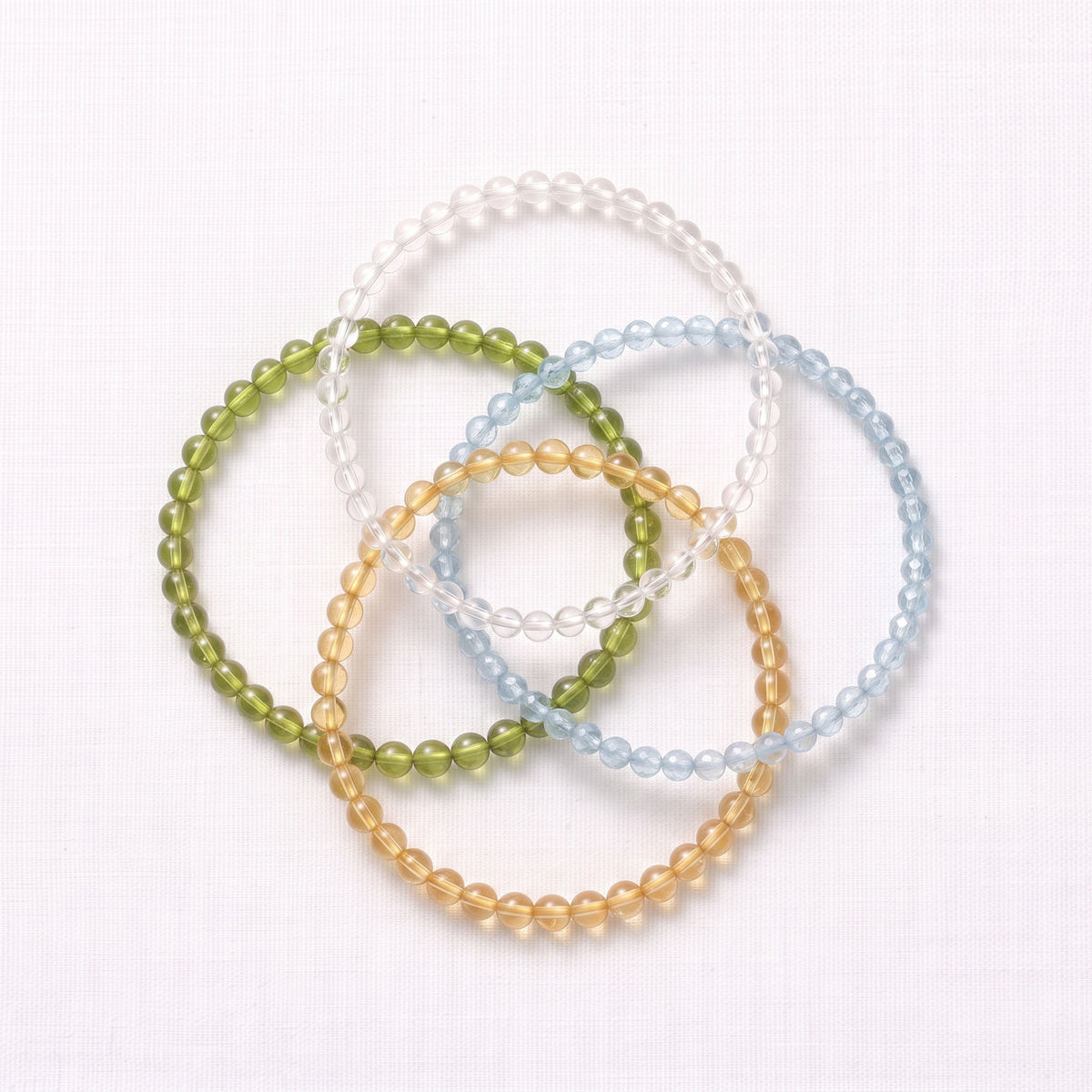 August Peridot Light 4-Piece Bracelet Stack | Birthstone Joy Set