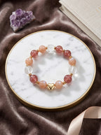 Scorpio Imperial Phoenix Wealth Crystal Bracelet | Rutilated & Skeletal Quartz Talisman