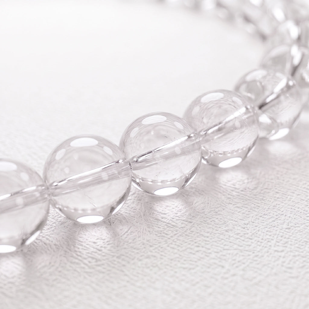 Natural Clear Quartz Bead Bracelet, Serene Elegance & Harmonious Flow Gemstone Jewelry