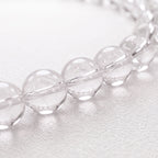 Natural Clear Quartz Bead Bracelet, Serene Elegance & Harmonious Flow Gemstone Jewelry