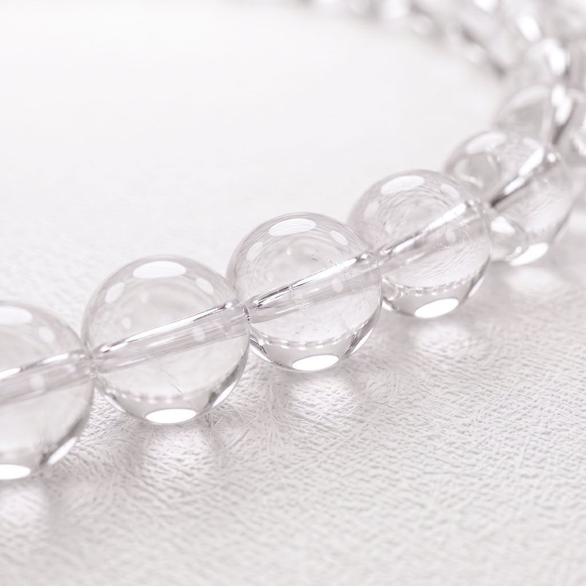 Natural Clear Quartz Bead Bracelet, Serene Elegance & Harmonious Flow Gemstone Jewelry