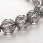 Natural Silver Rutilated Quartz Bead Bracelet, Serene Grace & Harmonious Flow Gemstone Jewelry