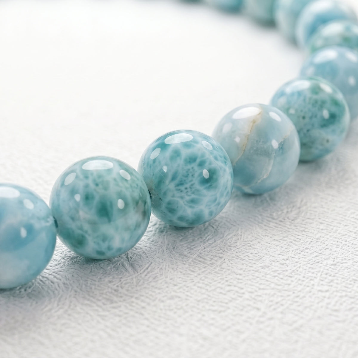 Natural Larimar Bead Bracelet, Serene Calm & Harmonious Flow Gemstone Jewelry