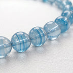 Natural Blue Lace Agate Bead Bracelet, Serene Grace & Harmonious Flow Gemstone Jewelry