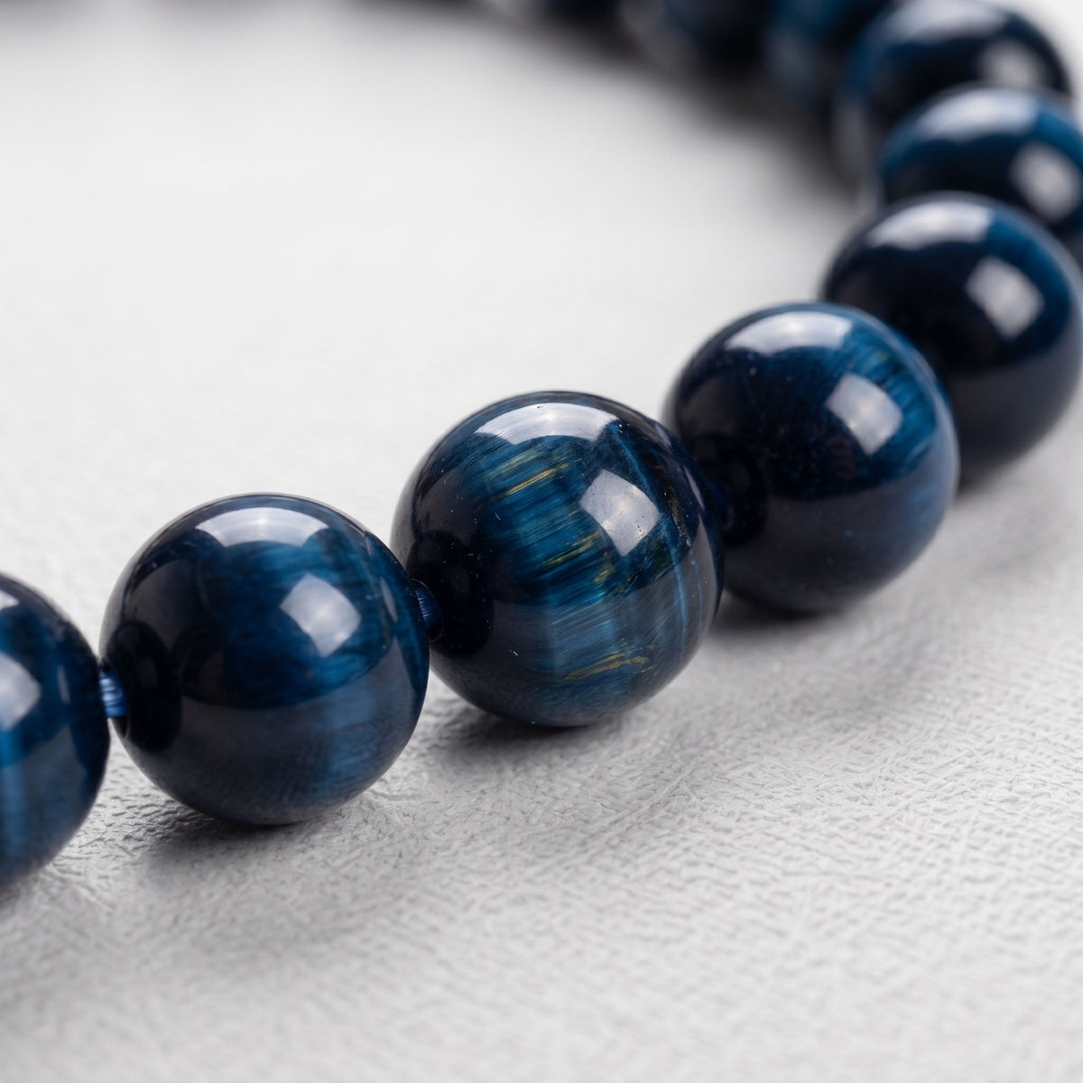 Natural Blue Tigers Eye Bead Bracelet, Serene Calm & Grounded Focus Gemstone Jewelry