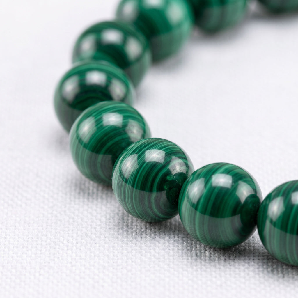 Natural Malachite Bead Bracelet, Radiant Vitality & Harmonious Flow Gemstone Jewelry