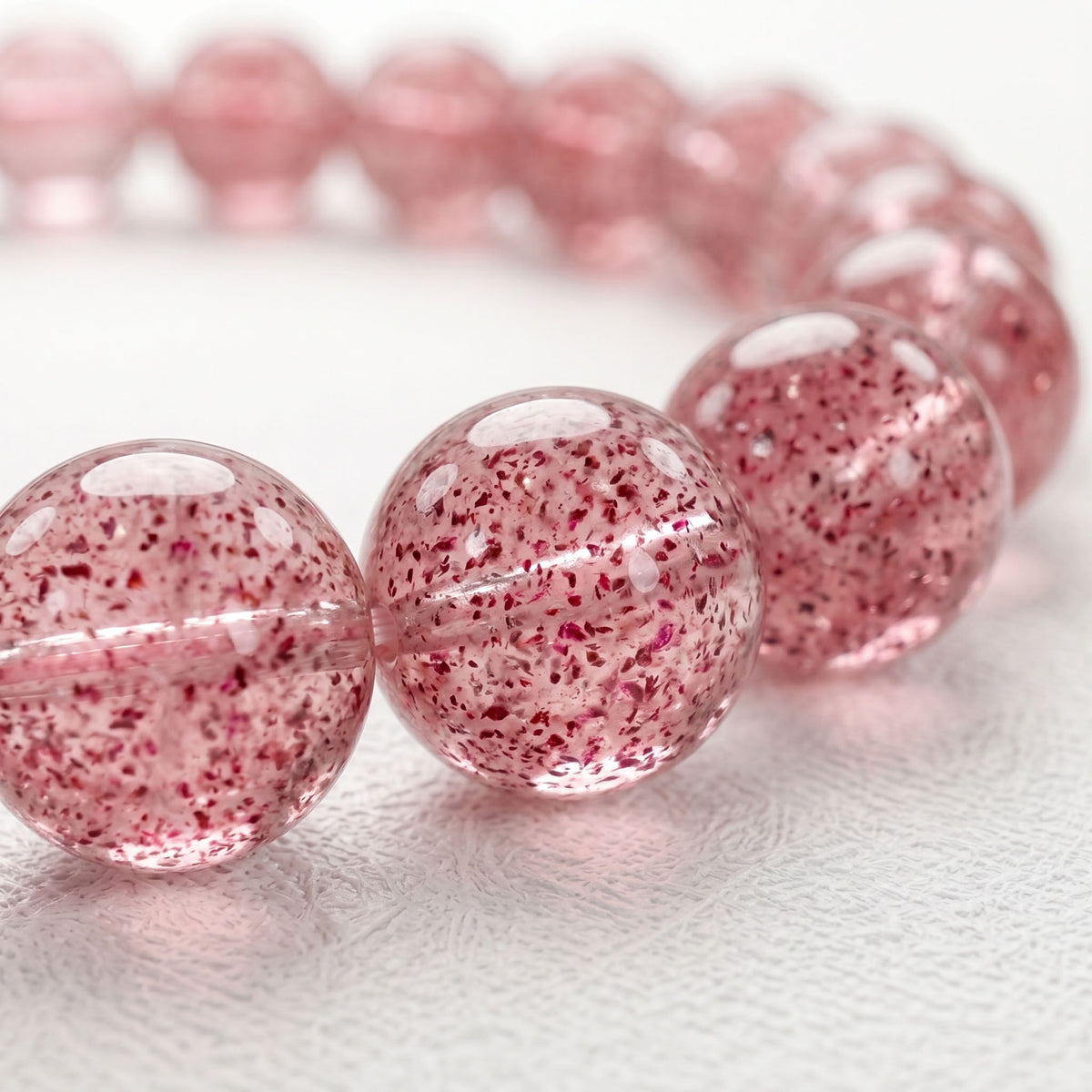 Pink Strawberry Quartz Bracelet | Universal Love & Charm