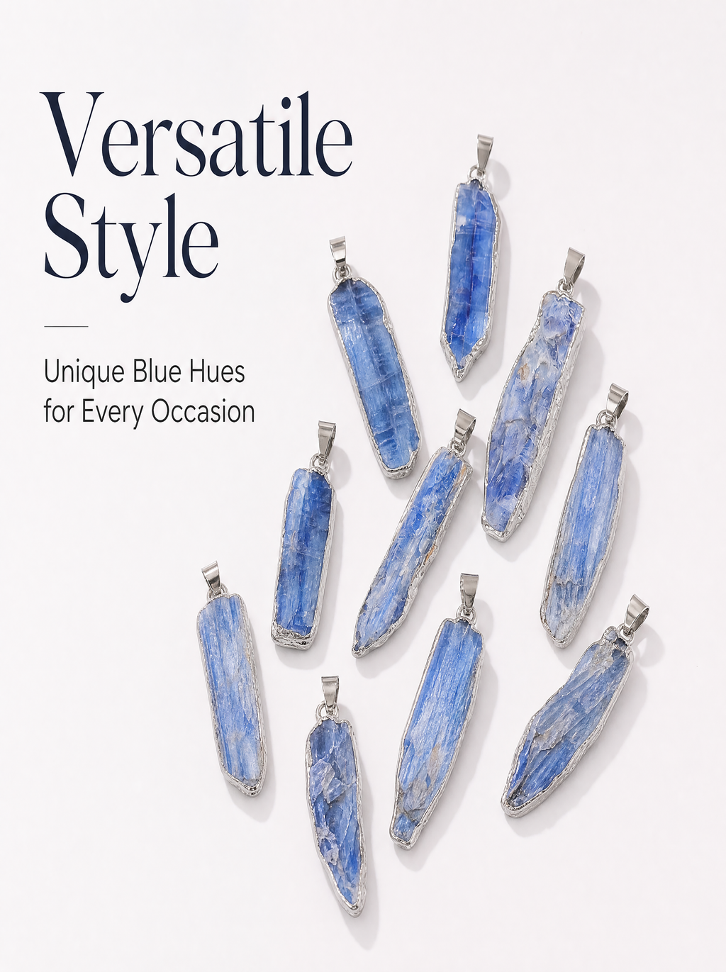 Authentic Blue Quartz Necklace | The "Stone of Serenity" | Unique Gold-Plated Raw Mineral Pendant