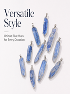 Authentic Blue Quartz Necklace | The "Stone of Serenity" | Unique Gold-Plated Raw Mineral Pendant
