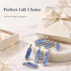 Authentic Blue Quartz Necklace | The "Stone of Serenity" | Unique Gold-Plated Raw Mineral Pendant
