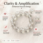 Premium Clear Quartz Beaded Bracelet | Hand-Polished Natural Gemstone Jewelry for Mindfulness & Balance