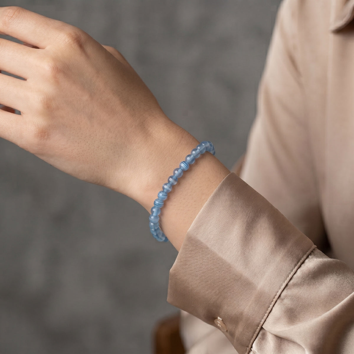 Blue Lace Agate Bracelet | Serenity & Stress Relief