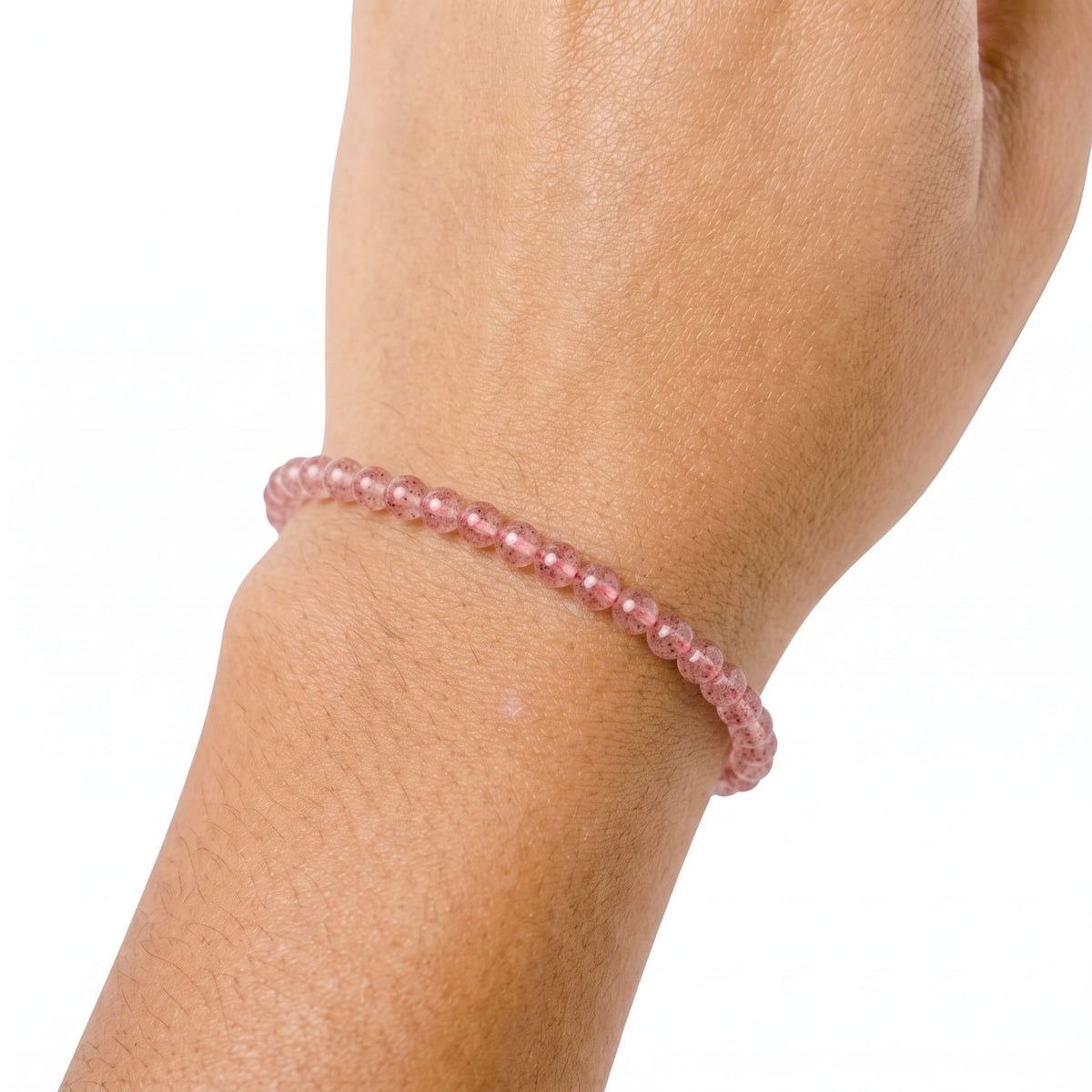 Pink Strawberry Quartz Bracelet | Universal Love & Charm