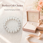 Premium Clear Quartz Beaded Bracelet | Hand-Polished Natural Gemstone Jewelry for Mindfulness & Balance
